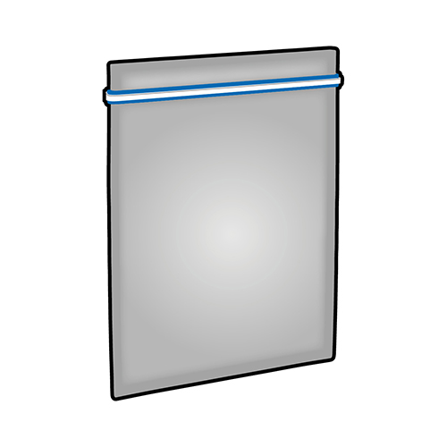 Clear plastic freezer bag.