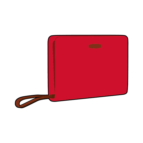 Red wristlet.