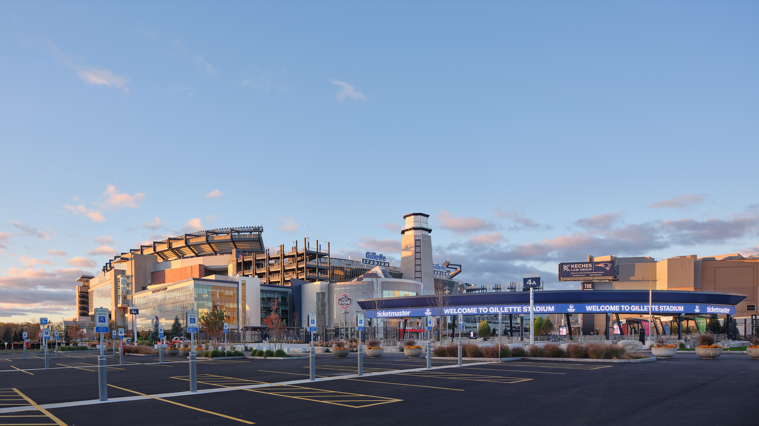 Gillette Stadium parking lot.