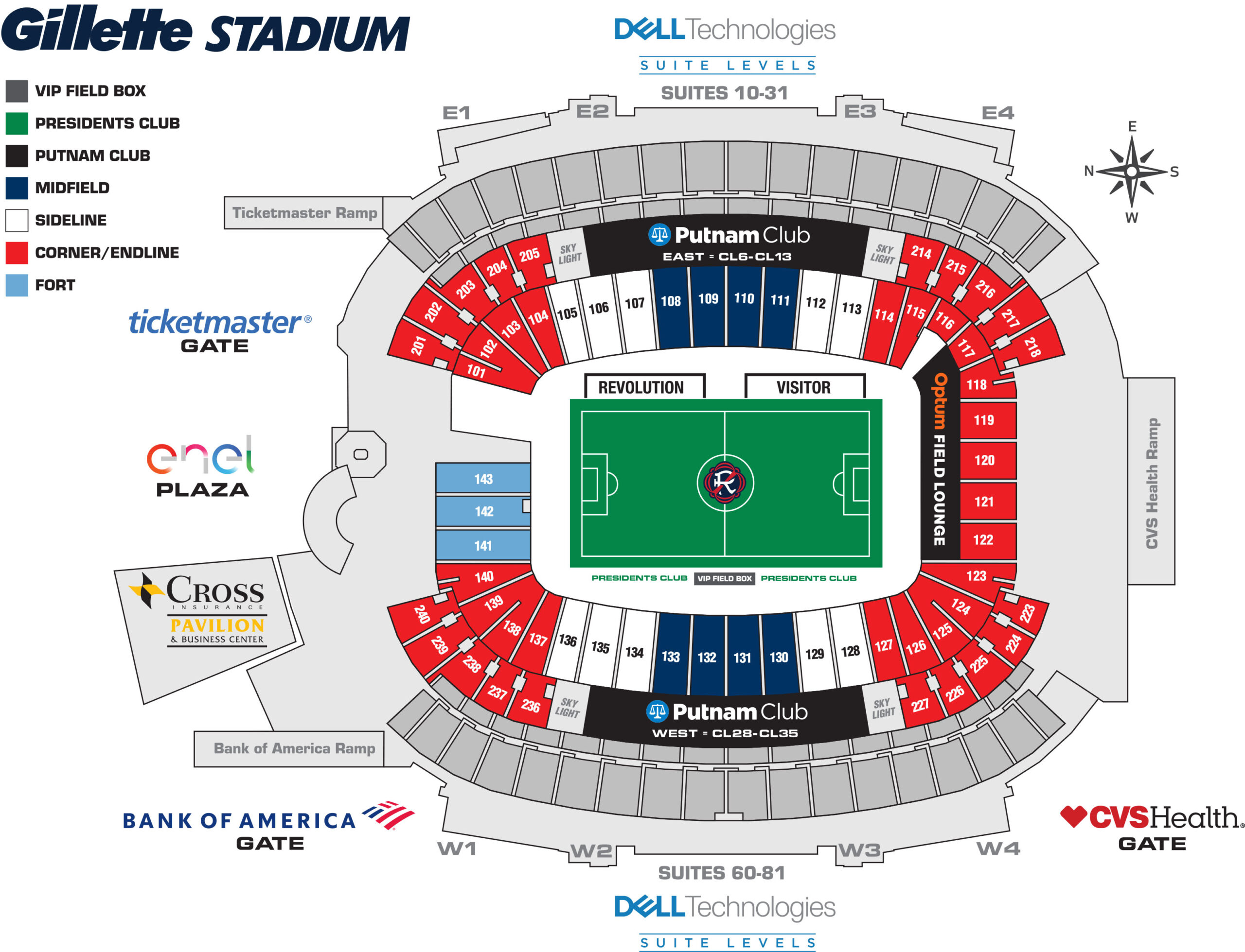 Revolution Seating Chart Gillette Stadium