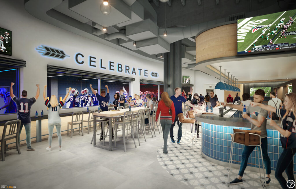 Fans in the Celebration Beer Hall on a game day.