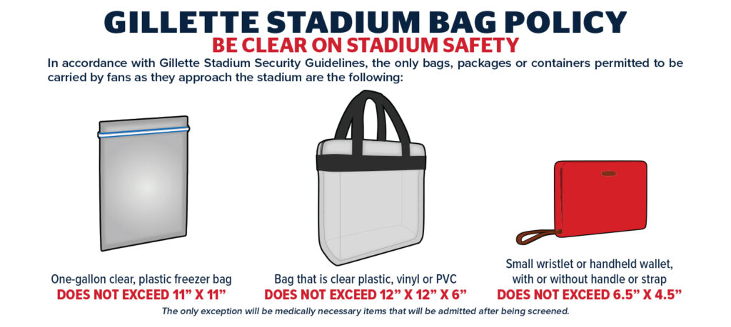 Gillette Stadium bag policy.
