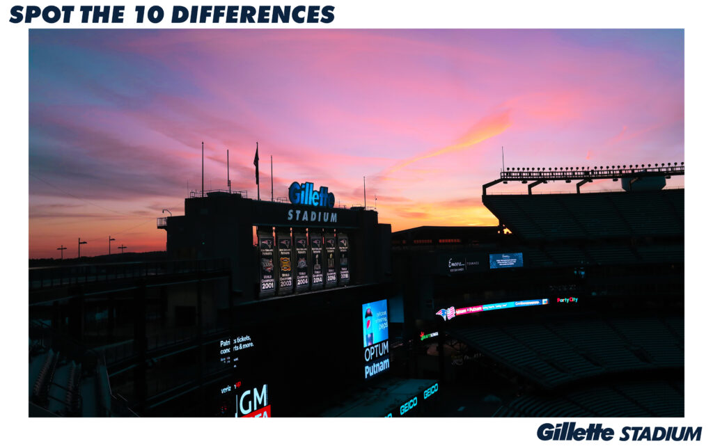 Gillette Stadium spot the differences.
