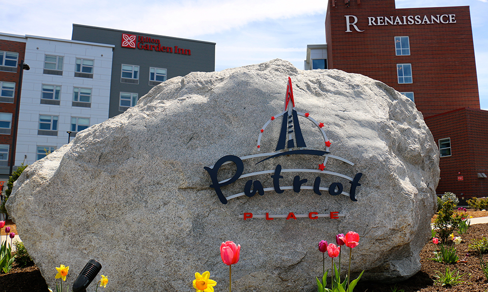 Patriot Place sign.