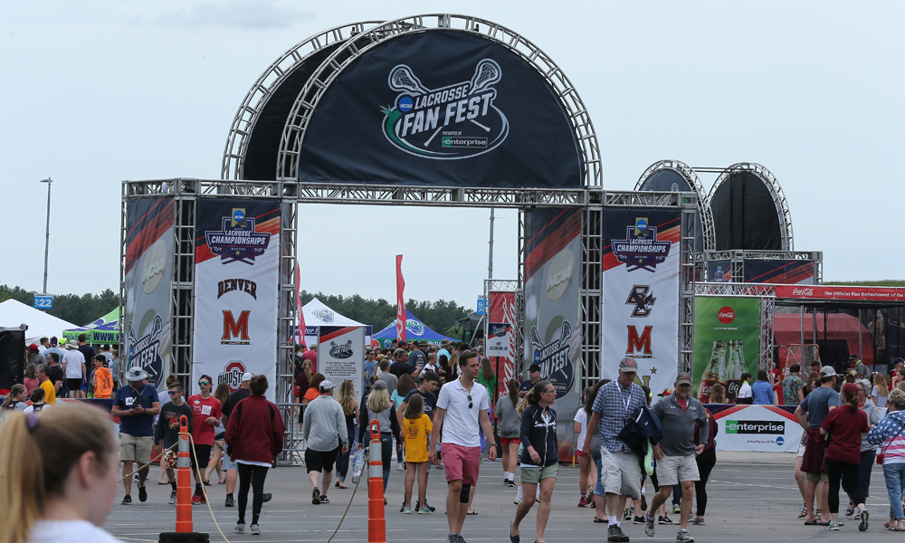 Lacrosse Fan fest set up.