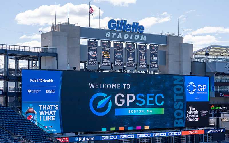 View of the field board and signage.
