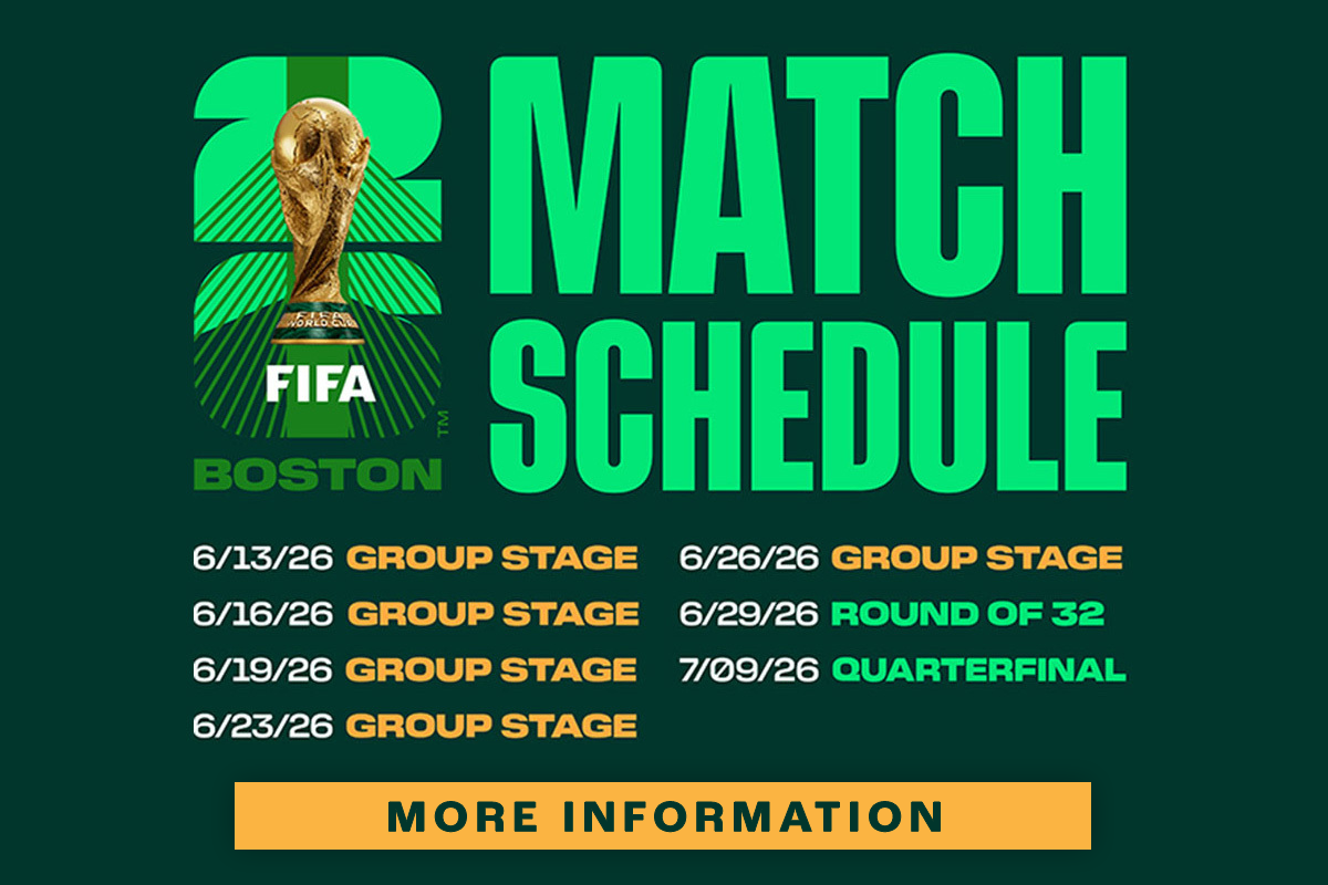 FIFA Boston Match Schedule 2026. Seven games from June 13 through July 9.