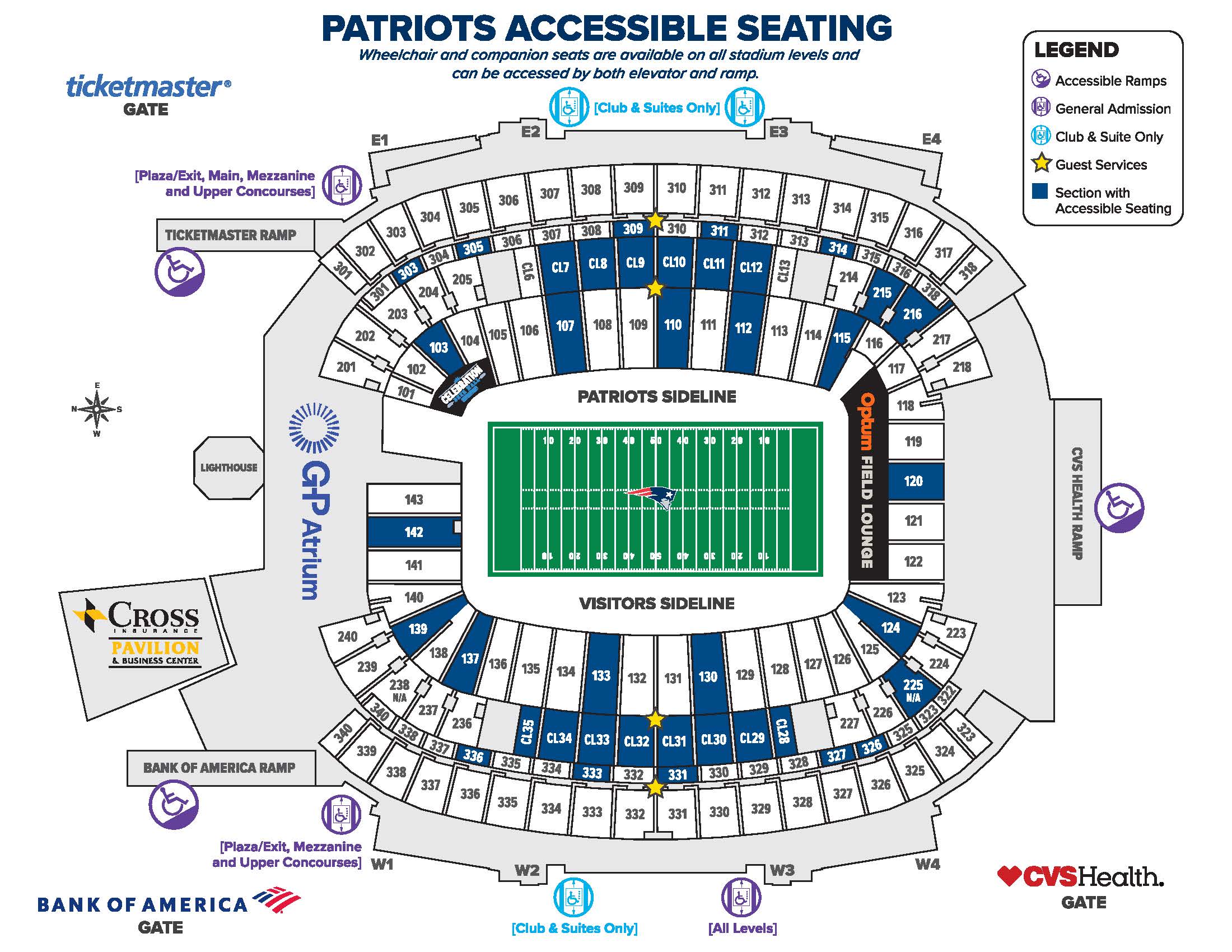 ADA Patriots Seating Gillette Stadium