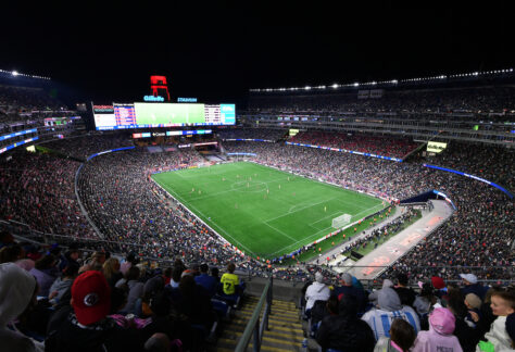 Revolution game day at night.