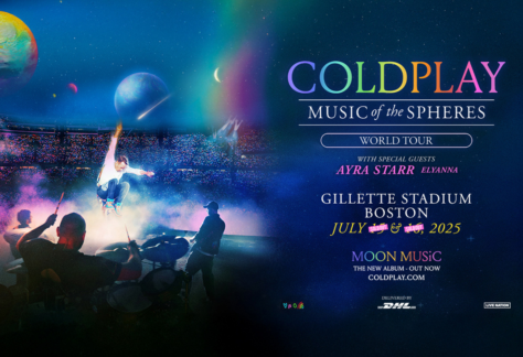 Coldplay Music of the Spheres Tour with Ayra Starr and Elyanna on July 15 and 16 at Foxborough.