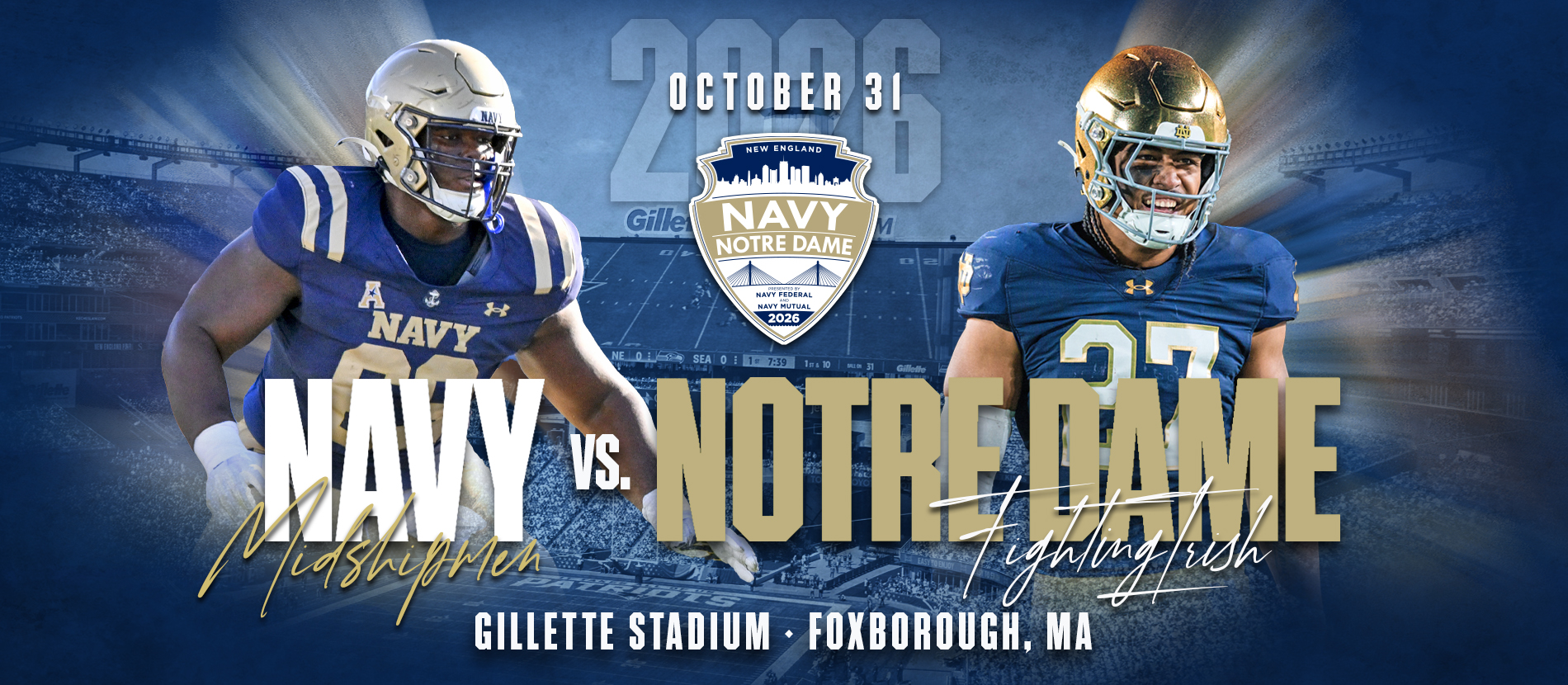 Navy vs. Notre Dame October 31 game.